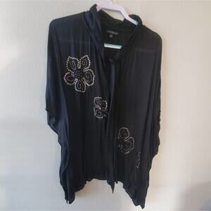 LANE Bryant black studded floral tunic plus 22/24‎
